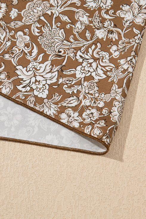 Western Floral Ruffle Hem High Waist Flowing Maxi Skirt